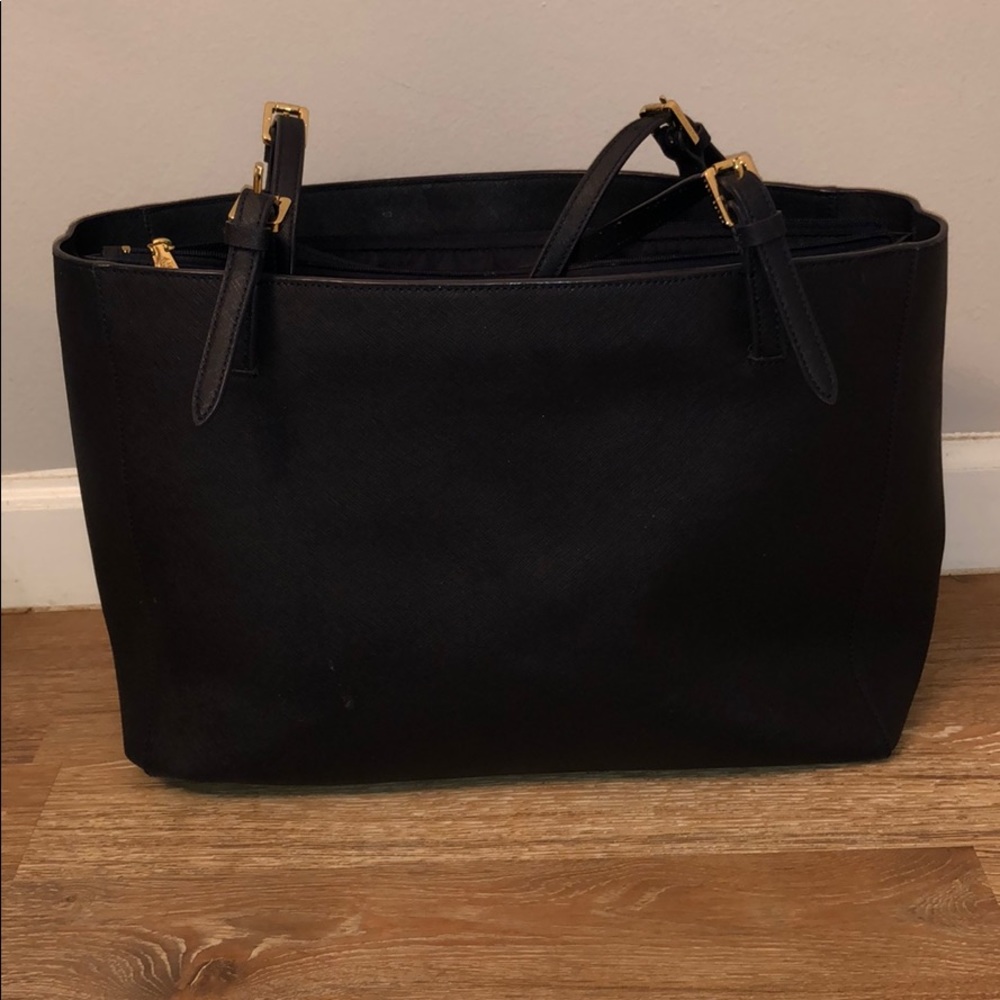 Dark Navy Blue, Tory Burch Tote Bag. - Picture 4 of 5